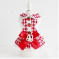 Petstyle spring and summer new strawberry buckle rabbit rabbit skirt big bow dress dog clothes cat