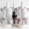 Petstyle spring and summer new love rhinestone gauze skirt temperament dress dog clothes cat skirt