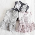 Petstyle spring and summer new love rhinestone gauze skirt temperament dress dog clothes cat skirt
