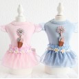Petstyle spring and summer new daisy floret dress sweet dress dog clothes cat skirt