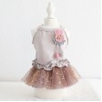 Petstyle spring and summer new bunny color ball star yarn skirt strap dress dog clothes cat