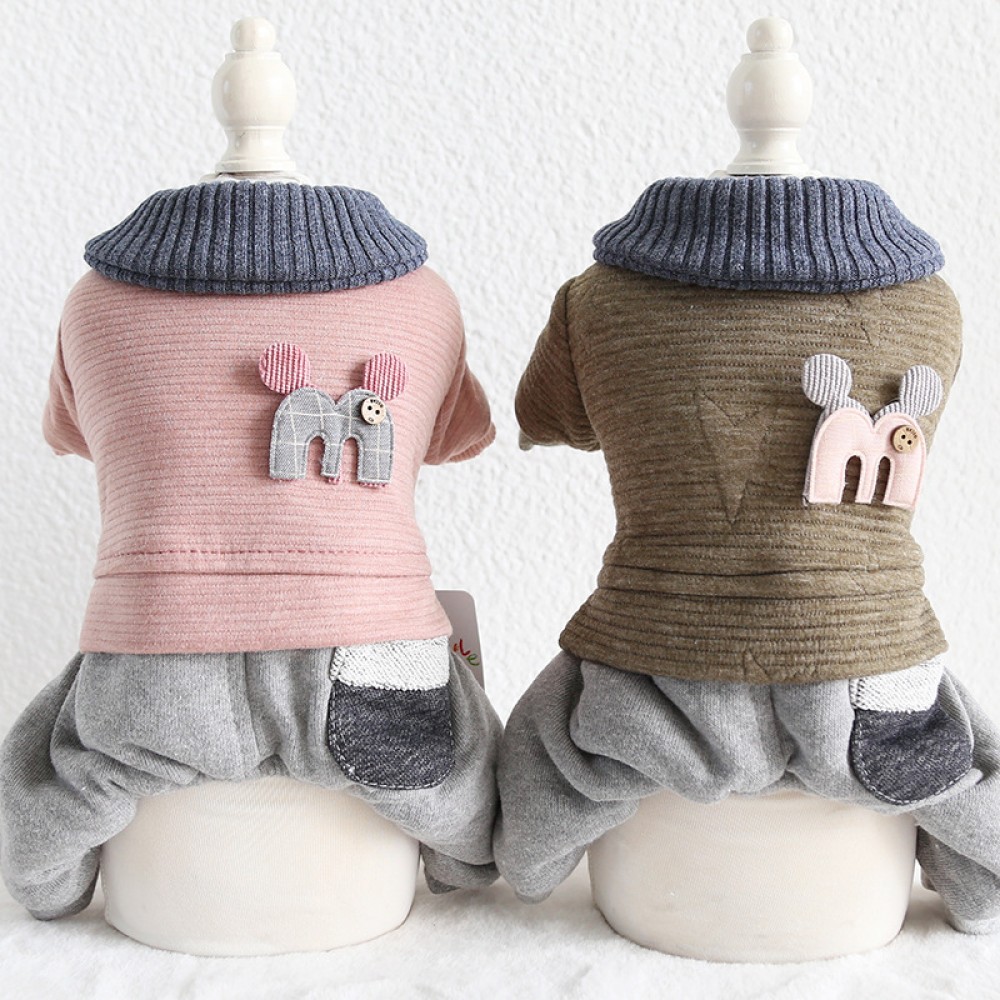 Petstyle autumn and winter new style with scarf horizontal M word four-legged clothes pet clothes dog clothing