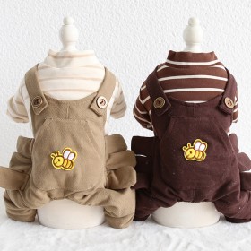 Petstyle autumn and winter new striped bee four-legged clothes pet clothes dog clothes