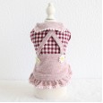 Petstyle autumn and winter new plaid small lace doll skirt pet clothes dog clothing