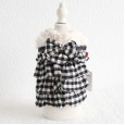 Petstyle autumn and winter new plaid bow skirt pet clothes dog clothes