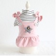 Petstyle autumn and winter new striped shoulder strap bow strap skirt pet clothes dog clothing