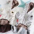 petstyle autumn and winter pet clothes magic hat striped four-legged dog warm cotton coat Siamese