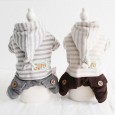 petstyle autumn and winter pet clothes magic hat striped four-legged dog warm cotton coat Siamese