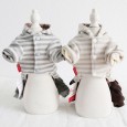 petstyle autumn and winter pet clothes magic hat striped four-legged dog warm cotton coat Siamese