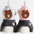 Petstyle autumn and winter new big bear head four-legged clothes pet clothes dog clothing
