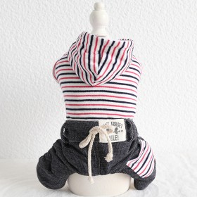 Petstyle autumn and winter new color stripe denim four-legged clothes pet clothes dog clothing