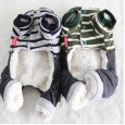 Petstyle Autumn and Winter New Bad Smile Striped Four-Piece Pet Clothes Dog Clothing