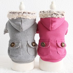 Petstyle autumn and winter new pit strip double-pocket fleece coat pet clothes dog clothing