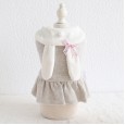 Petstyle autumn and winter new sweet rabbit wool skirt pet clothes dog clothing