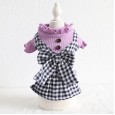 Petstyle autumn and winter new candy wooden buckle plaid skirt pet clothes dog clothing