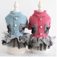 Petstyle autumn and winter new small fragrant rhinestone skirt pet clothes dog clothing