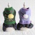 Petstyle autumn and winter little stars pompoms four-legged clothes pet clothes dog clothing denim jumpsuit