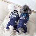 Petstyle Winter Model X Plaid College Strap Four-Piece Pet Clothes Dog Clothing Cowboy Strap