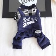 Petstyle Winter Model X Plaid College Strap Four-Piece Pet Clothes Dog Clothing Cowboy Strap