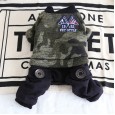 petstyle winter banner camouflage four-legged pet dog handsome thick warm cotton one-piece denim