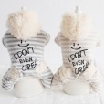 petstyle autumn and winter full stripe printed hooded four-legged pet dog casual cotton padded thick one-piece suit