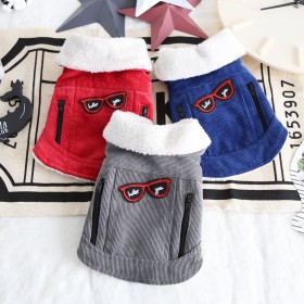 Petstyle autumn and winter zipper glasses motorcycle clothing pet clothes dog clothing jacket cool cats and dogs