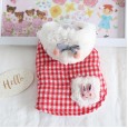 Petstyle autumn and winter bunny pocket plaid vest pet clothes dog clothes cat clothes plush