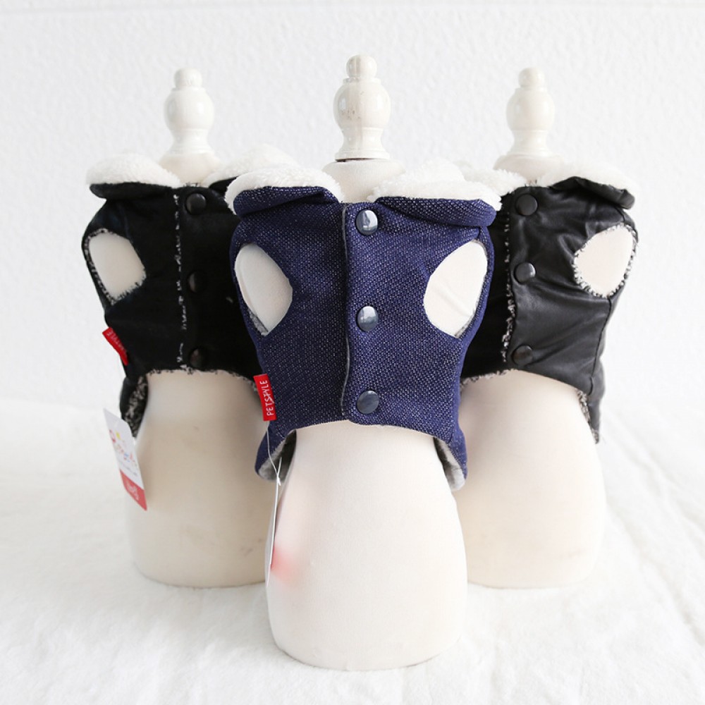 Petstyle autumn and winter navy style patch vest pet clothes dog clothing coat windbreaker
