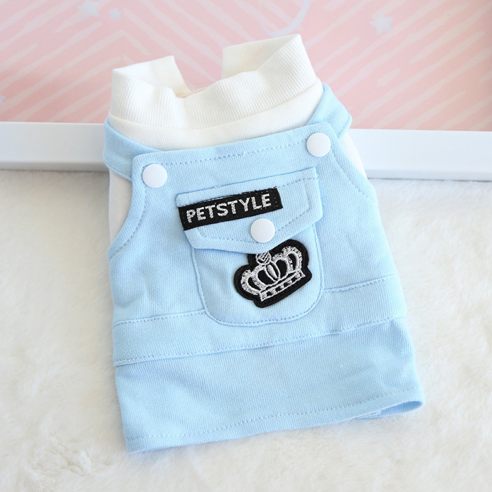 Petstyle autumn and winter crown student skirt pet Korean college style dog bib cat cat cotton coat