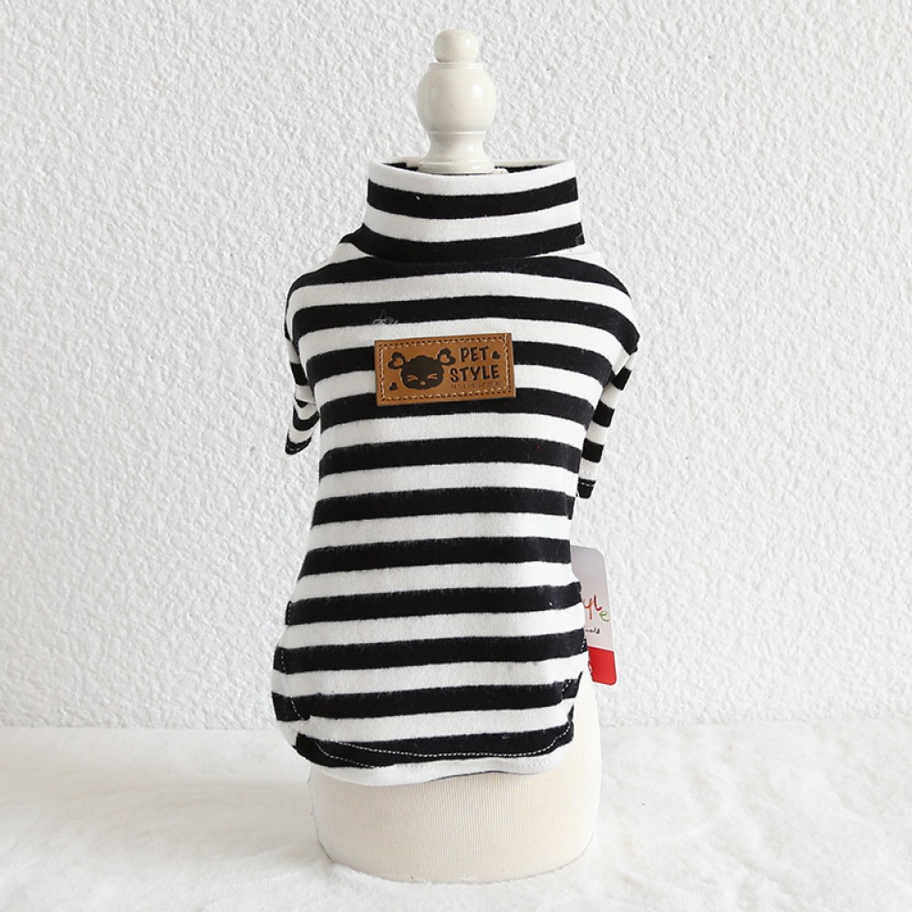 Petstyle autumn and winter new seven-color wide stripe bottoming shirt pet casual clothes puppy dog cat