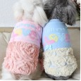 Autumn and winter clothes LOVE large flower cotton coat thick warm pet clothes dog clothing