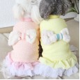 Autumn and winter clothing five-color bow cotton skirt thick warm pet clothes dog clothing