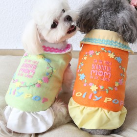 Autumn and winter clothing color garden cotton skirt thick warm pet clothes dog clothing