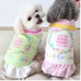Autumn and winter clothing color garden cotton skirt thick warm pet clothes dog clothing