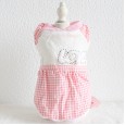 Autumn and winter clothing lattice rhinestone cotton skirt thick warm pet clothes dog clothing