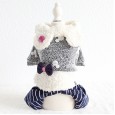 Limited bright autumn and winter new rabbit striped four-legged clothes pet clothes dog clothing