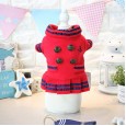 Petstyle autumn new anchor button pleated skirt Teddy pet dog autumn and winter clothes