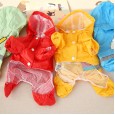 QC AM hot flower luminous small and medium dog raincoat pet dog clothes four-legged waterproof raincoat
