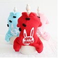 Petstyle autumn and winter new Tang suit rabbit four-legged clothes pet plus velvet thick cute cotton coat