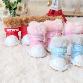 Petstyle autumn and winter embroidered warm boots non-slip wear-resistant shoes pet shoes dog shoes