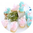 Petstyle New Fresh Bow Stripe Shoes Tendon Sole Shoes Pet Shoes Dog Shoes