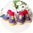 Petstyle new denim print thread shoes tendon sole wear-resistant shoes pet shoes dog shoes