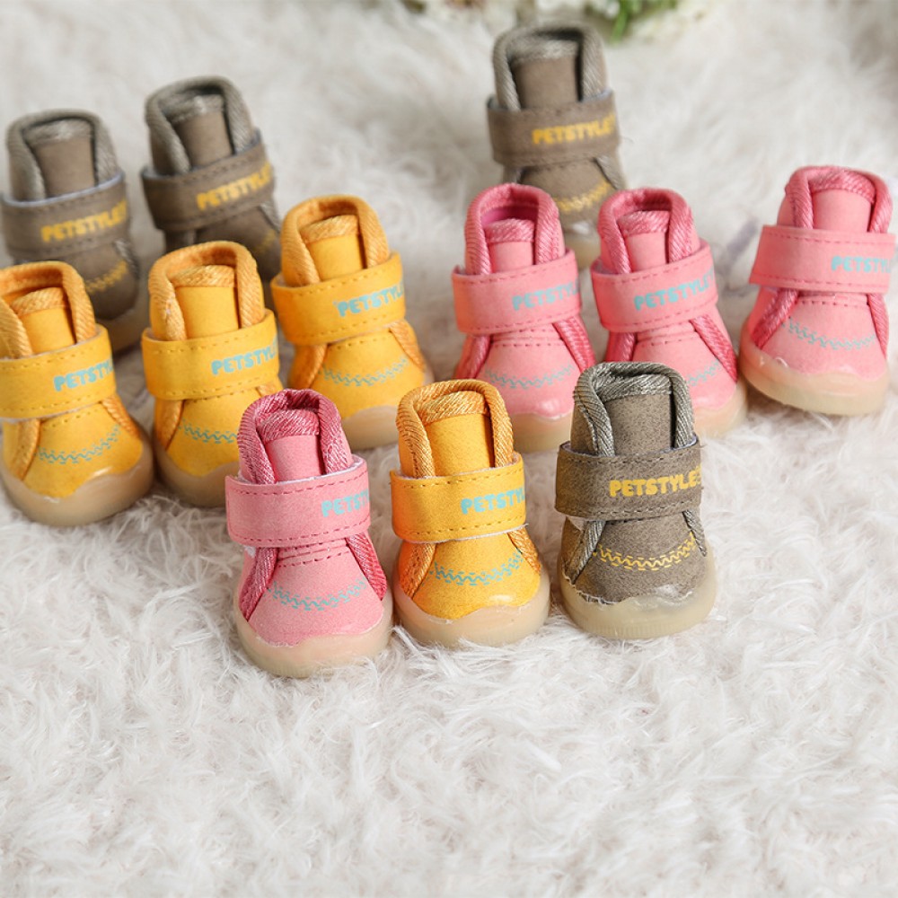 petstyle new soft bottom beef tendon bottom pet shoes teddy pomeranian dog leather shoes autumn and winter