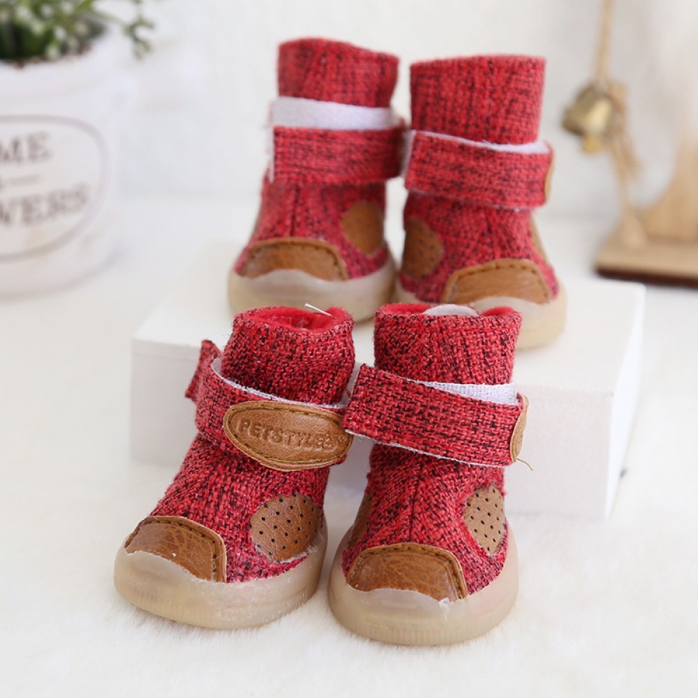 Petstyle spring and autumn style beef tendon cotton and linen breathable shoes non-slip wear-resistant shoes pet shoes beef tendon bottom dog shoes