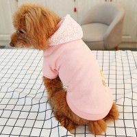 Dog spring fleece guard clothes ornament pink lace hat embroidery ice cream lady Teddy bear bear pet clothing