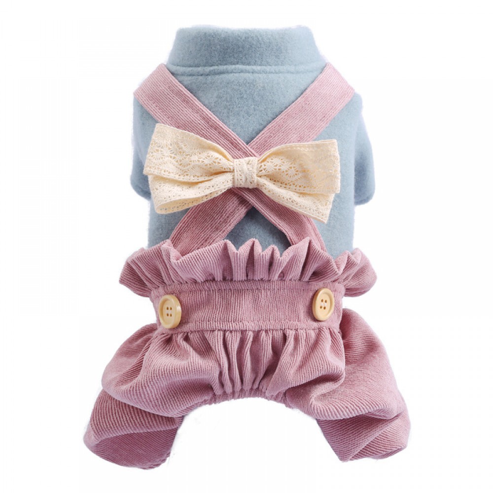 Pet clothes autumn and winter new teddy bear bear puppies cat little fairy bloomers bow cute suspenders