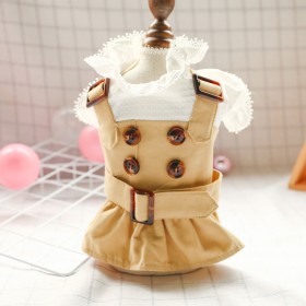 Pet dog clothes teddy bear spring and summer thin puppies chihuahua Bomei pet skirt spring button skirt