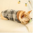 Fat bucket fat dog costume costume black and white houndstooth woolen coat corgi bully myna pet warm clothes