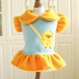 PETCIRCLE pet clothes teddy bear small dog autumn and winter cute duckling dress dog woolen suspenders skirt