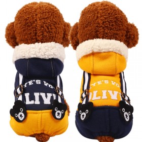 Dogs and cats clothes accessories Teddy four-legged clothes Bomei thickened chocolate small dog puppies autumn and winter clothing padded jacket
